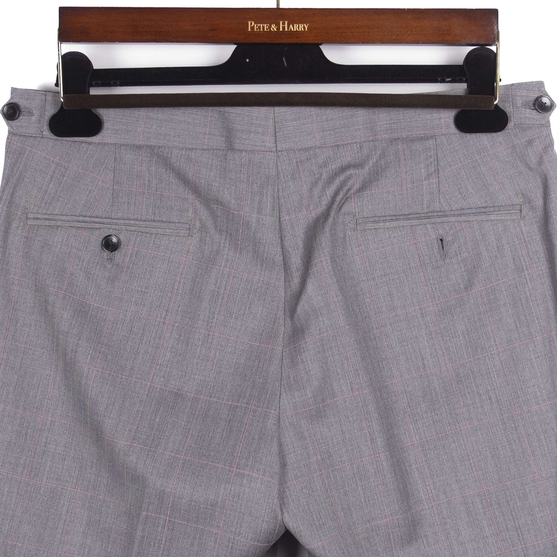 Grey Checked Peak Lapel Suit