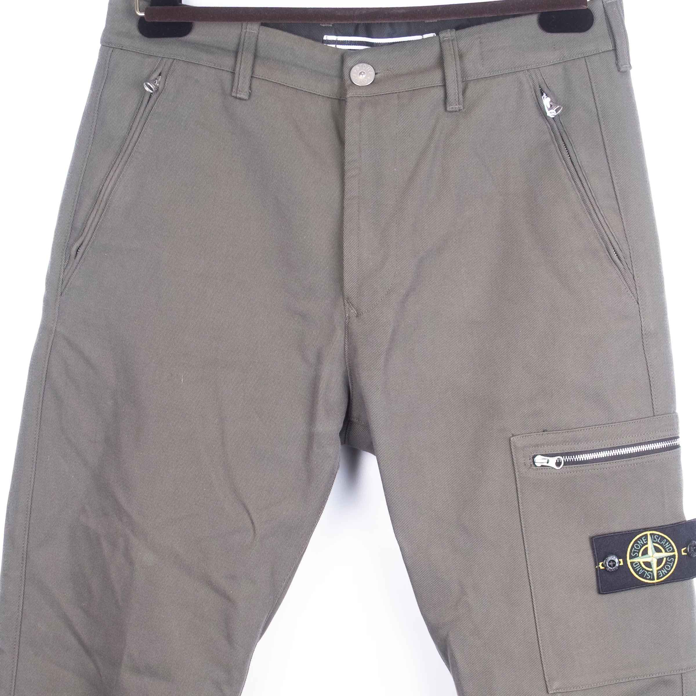 Green Stone Island Cargo Trousers