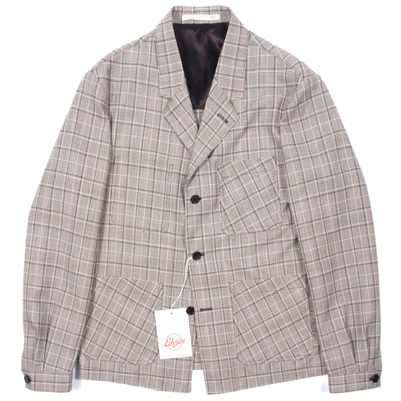 Neapolitan Tailored Grey Checks Holland & Sherry Wool Utility Jacket