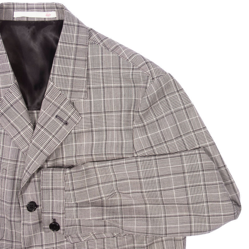 Neapolitan Hand Tailored Grey Checks Holland & Sherry Wool Utility Jacket