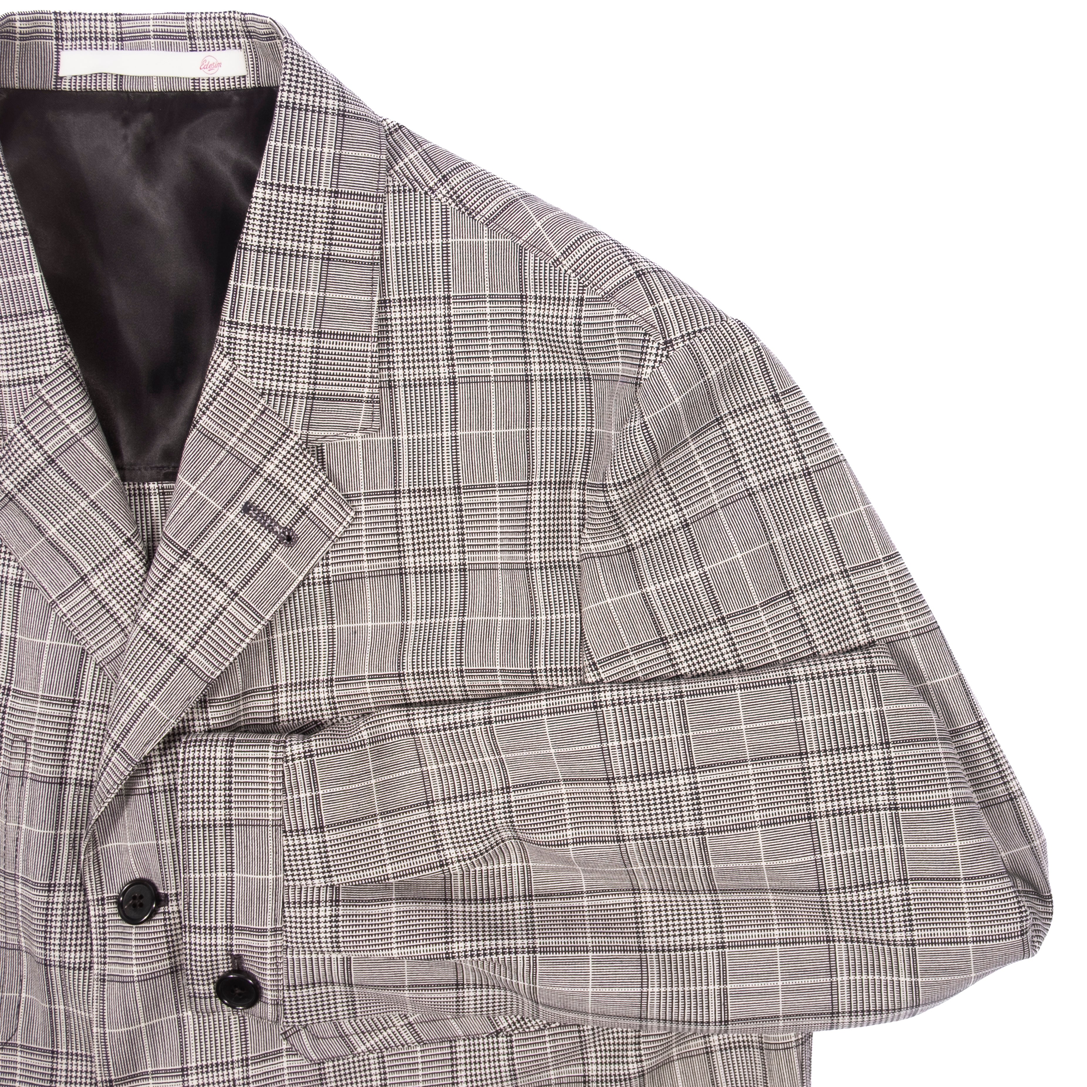 Neapolitan Hand Tailored Grey Checks Holland & Sherry Wool Utility Jacket