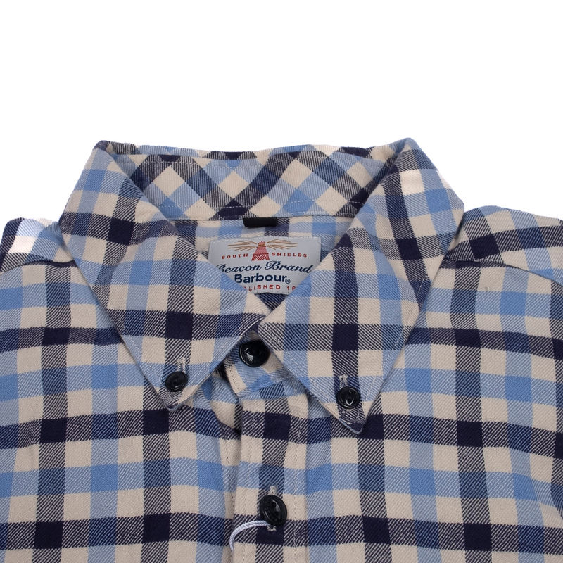 Barbour Blue and White Checks Buttondown Shirt