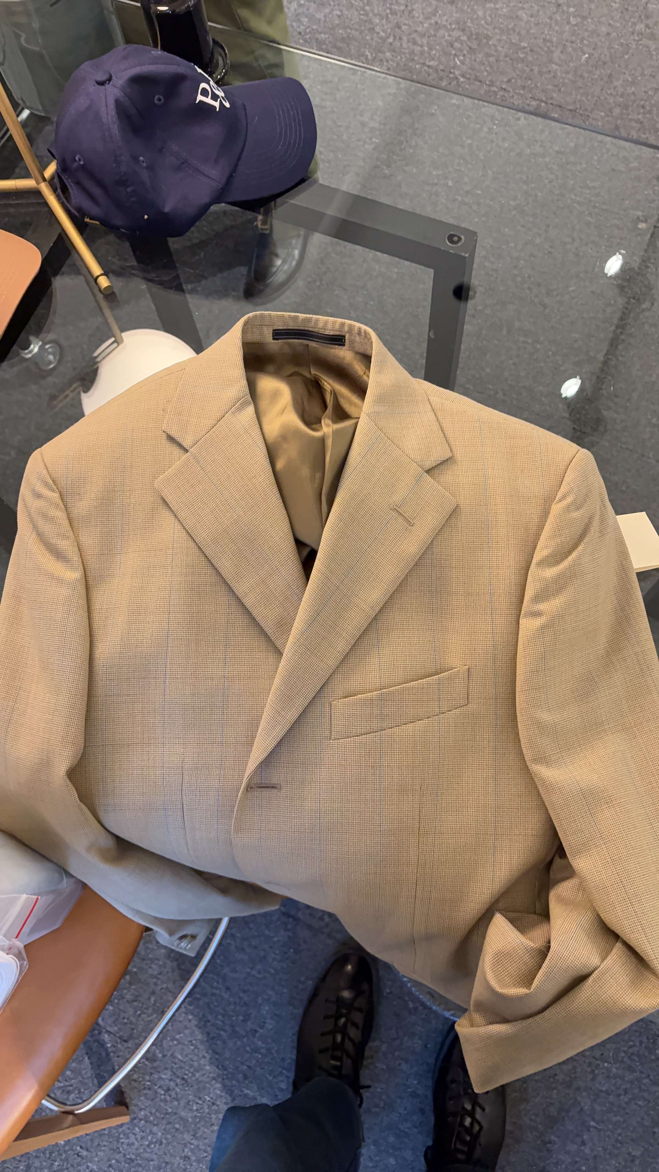 Beige Checked Sport Coat