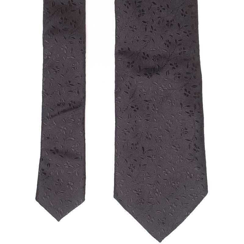 Black Floral Tie