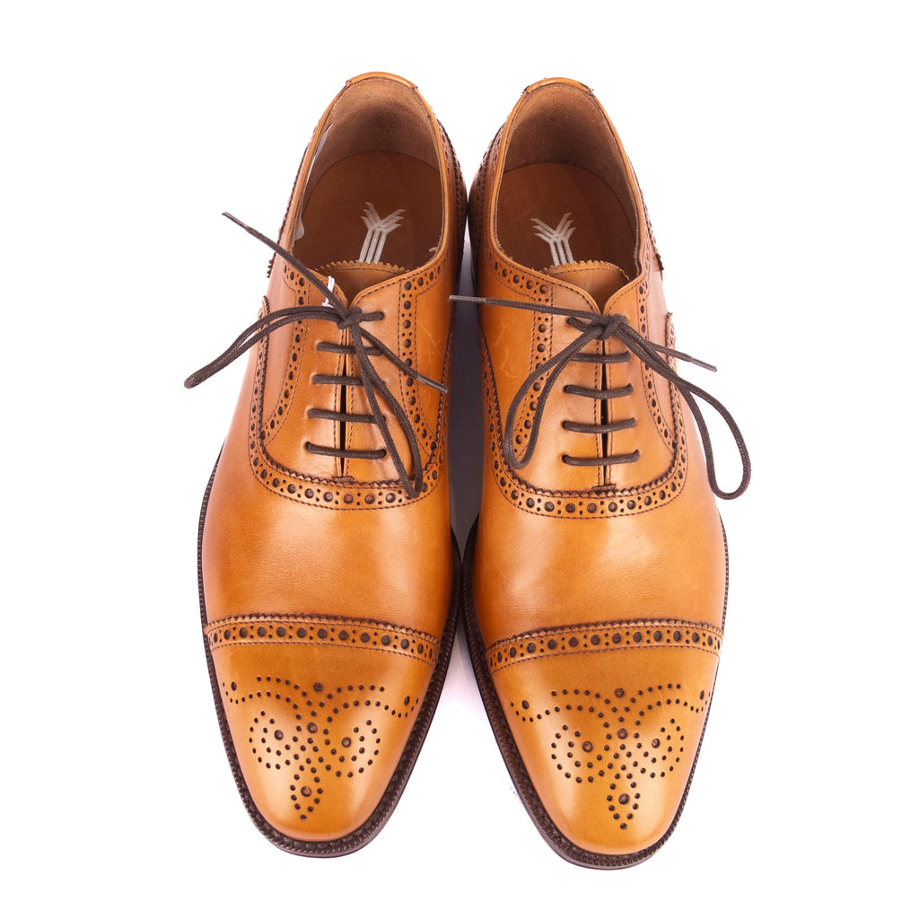 Box Calf Cognac Cap Toe Brogue Oxfords