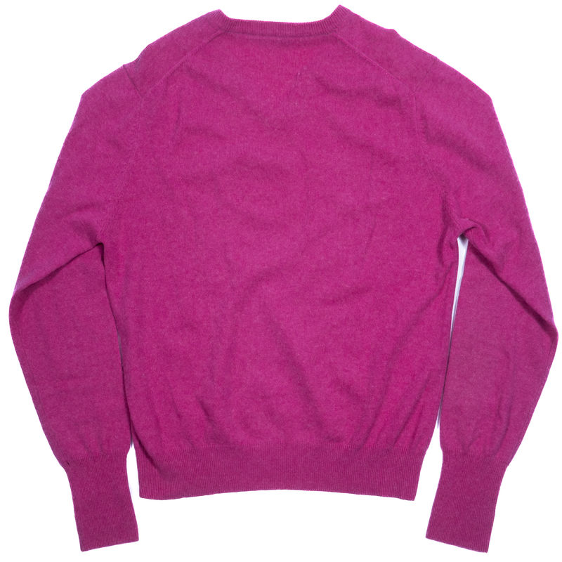Rose & Born Cerise Cashmere V-Neck Sweater Sz 48