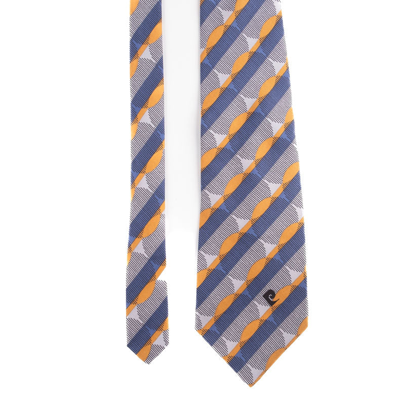 Pierre Cardin Grey with Blue and Yellow Striped Tie