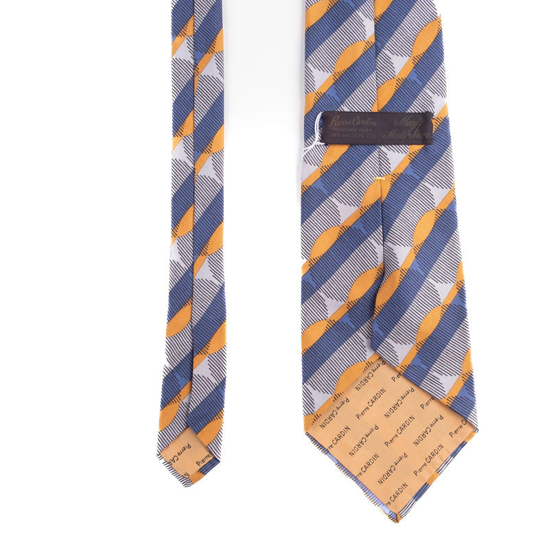 Pierre Cardin Grey with Blue and Yellow Striped Tie