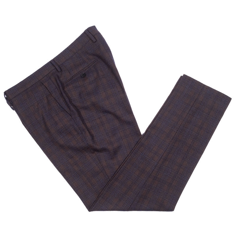 Etro Brown and Blue Check Suit