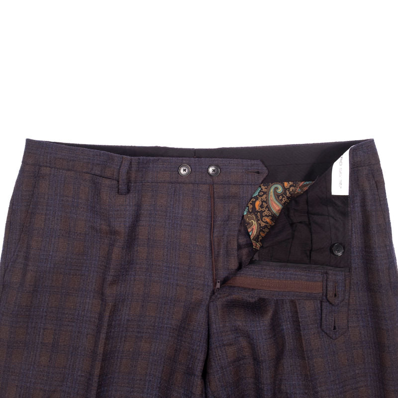 Etro Brown and Blue Check Suit