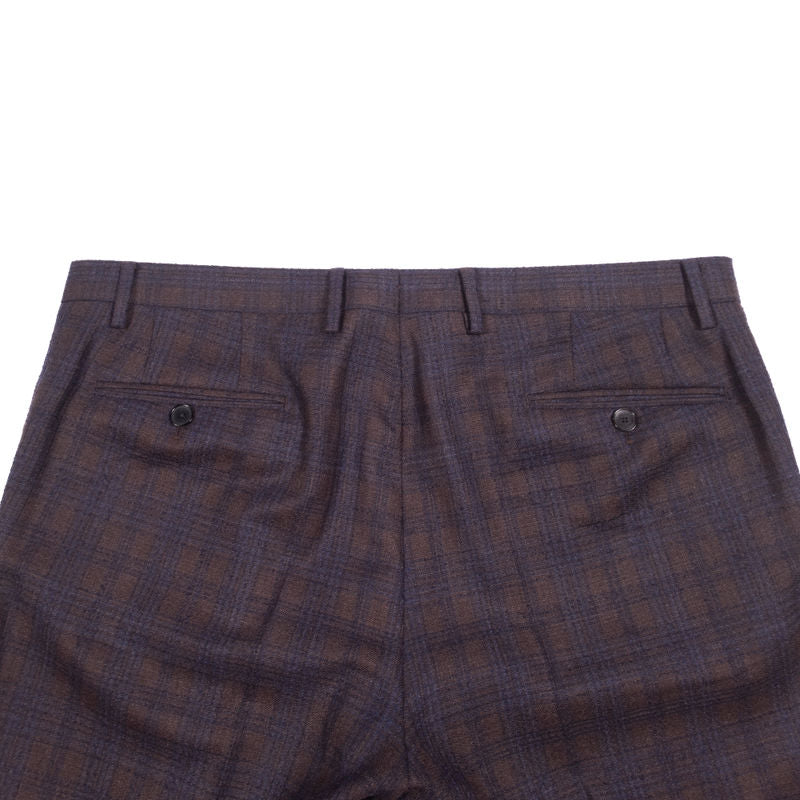 Etro Brown and Blue Check Suit