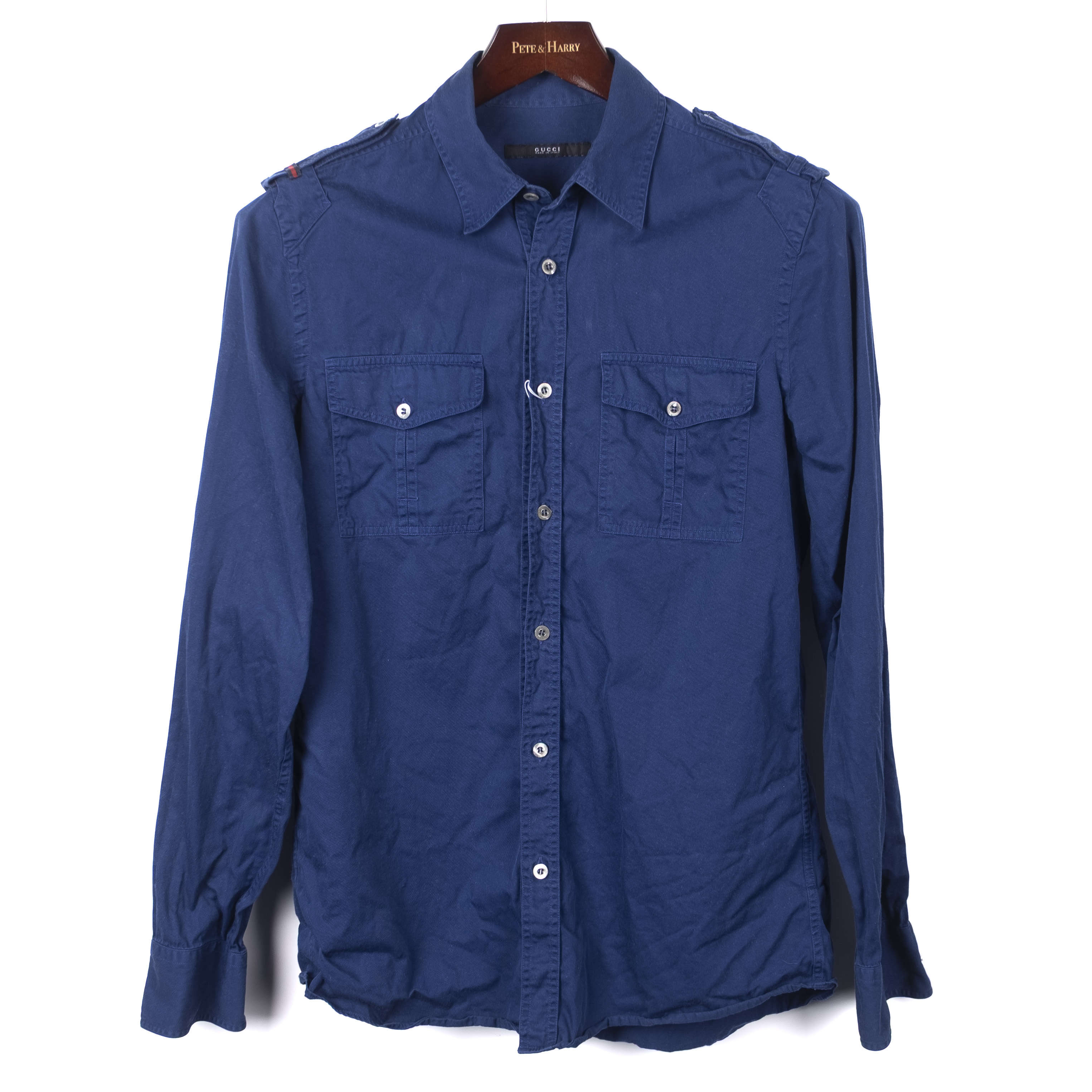 Blue Gucci Military-inspired Shirt