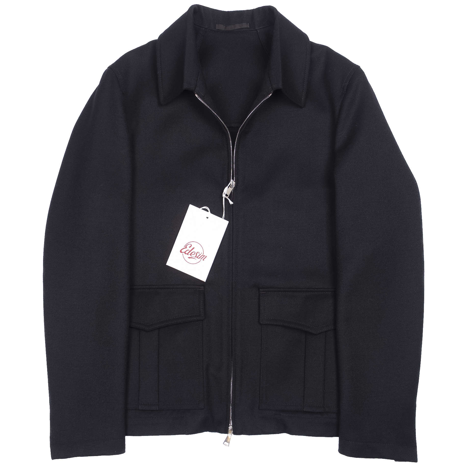 Neapolitan Hand Tailored  Black Dugdale Wool Jacket Sz 46
