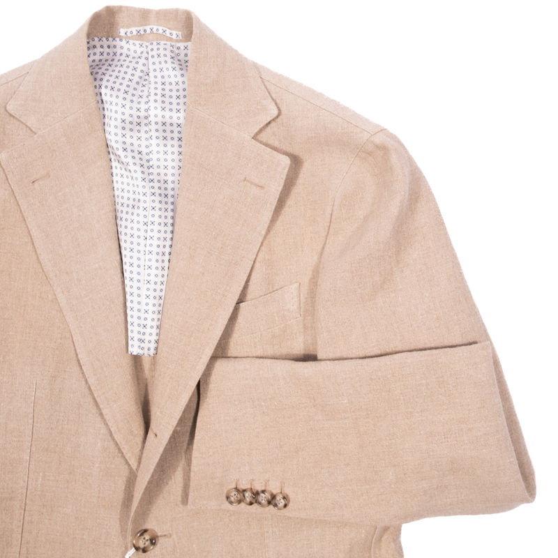 Neapolitan Hand Tailored Sunrise Capsule Collection Sand Hemp Sport Coat Sz 50