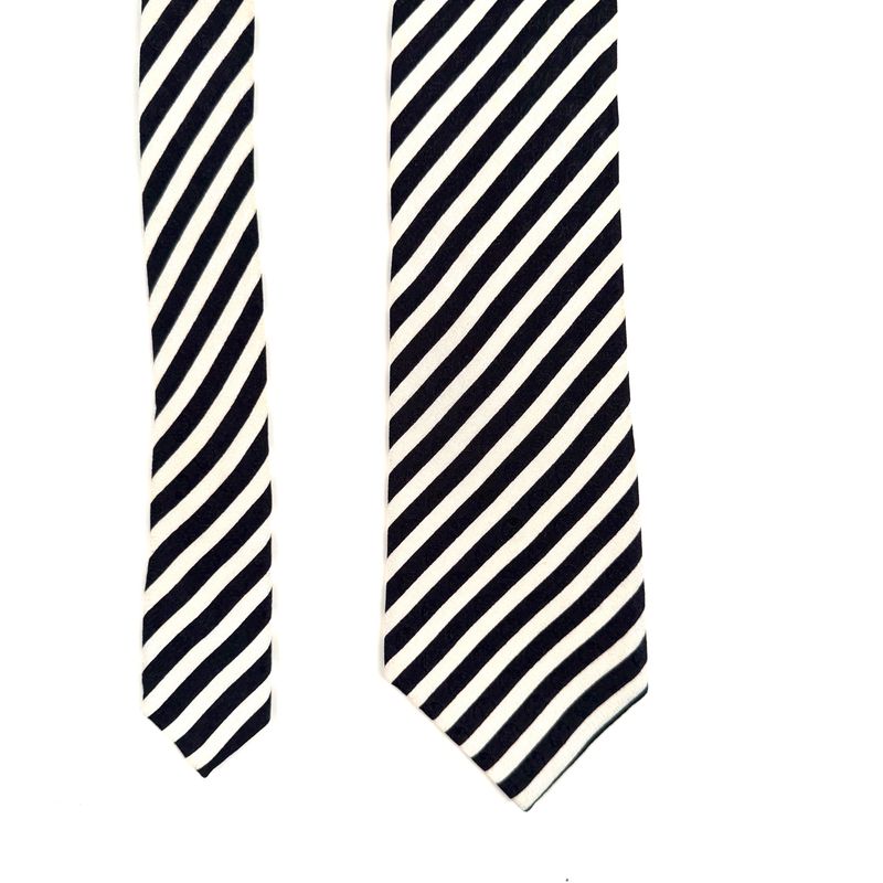 White with Black Stripes Tie