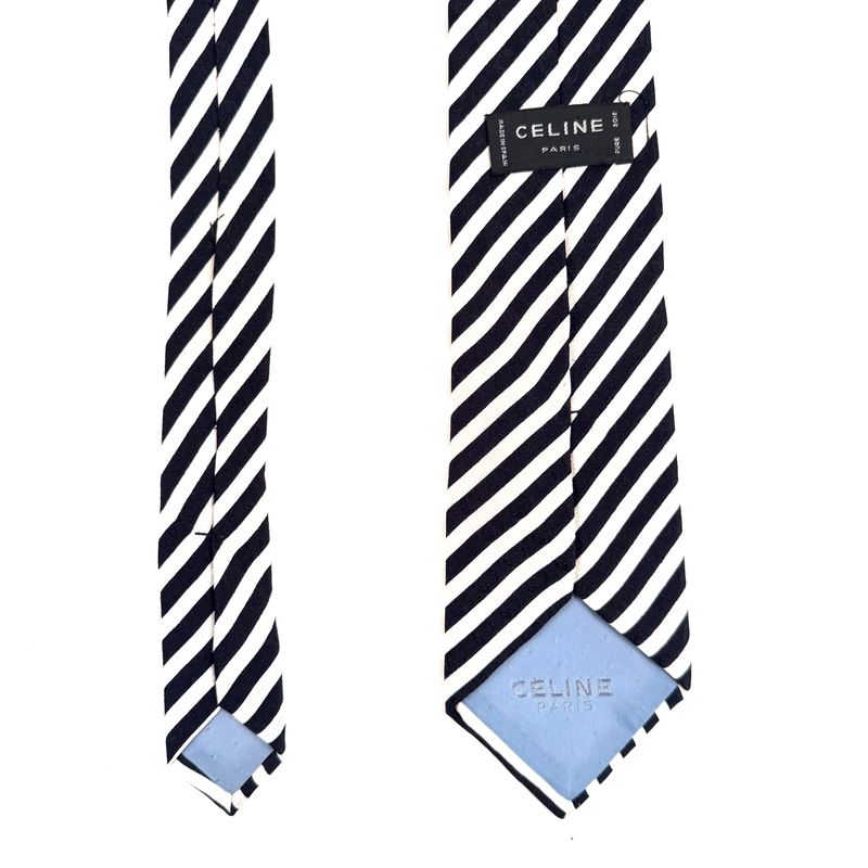 White with Black Stripes Tie