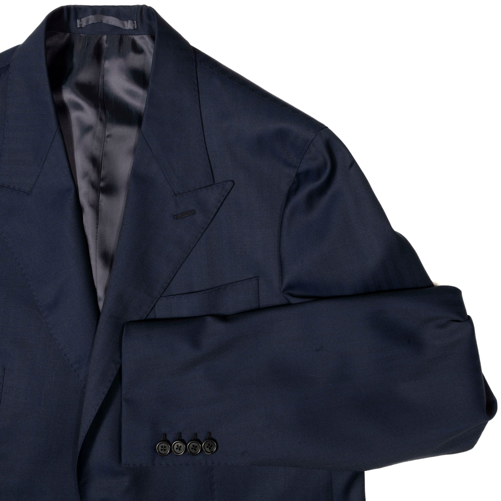 Neapolitan Hand Tailored Peak Lapel Navy Suit