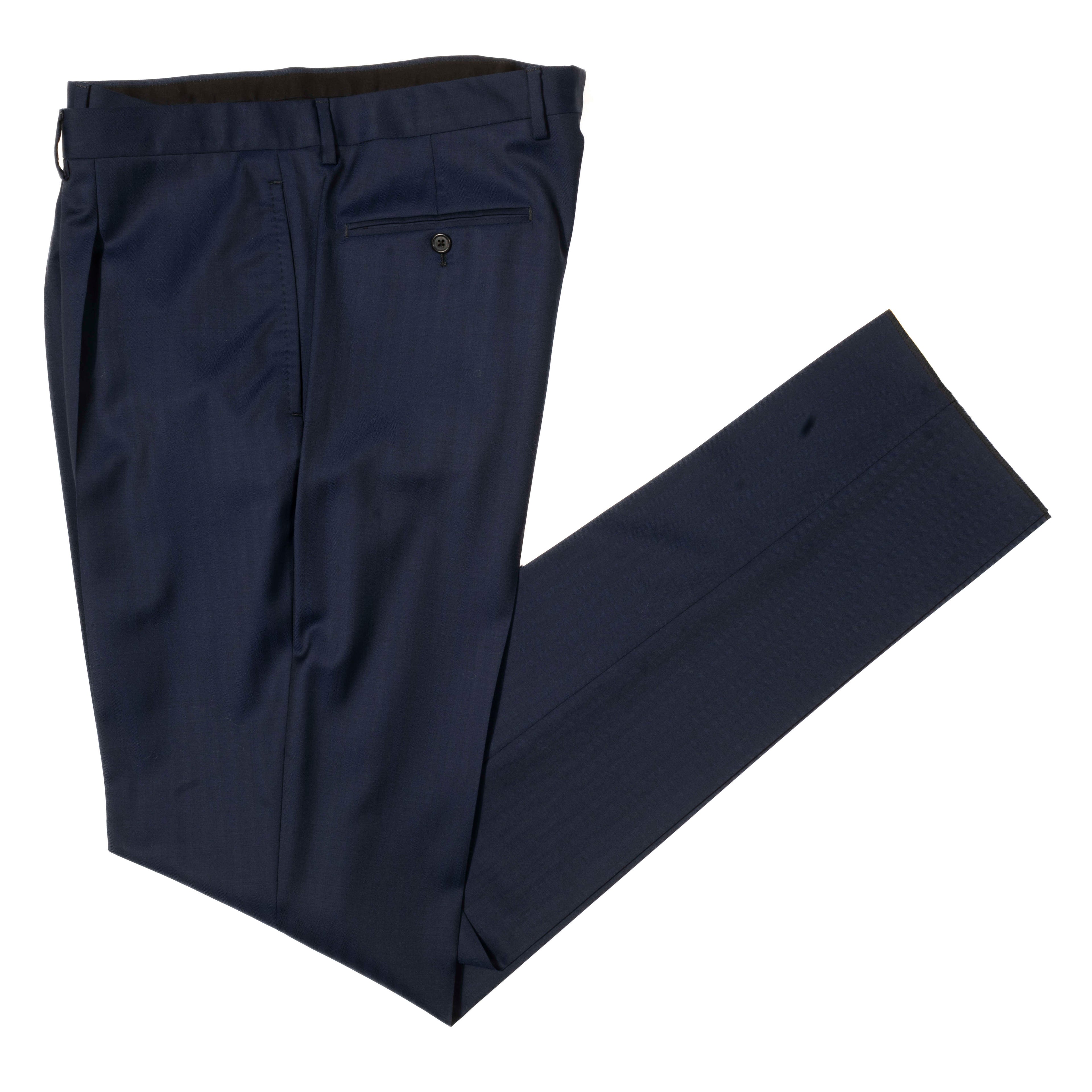 Neapolitan Hand Tailored Peak Lapel Navy Suit