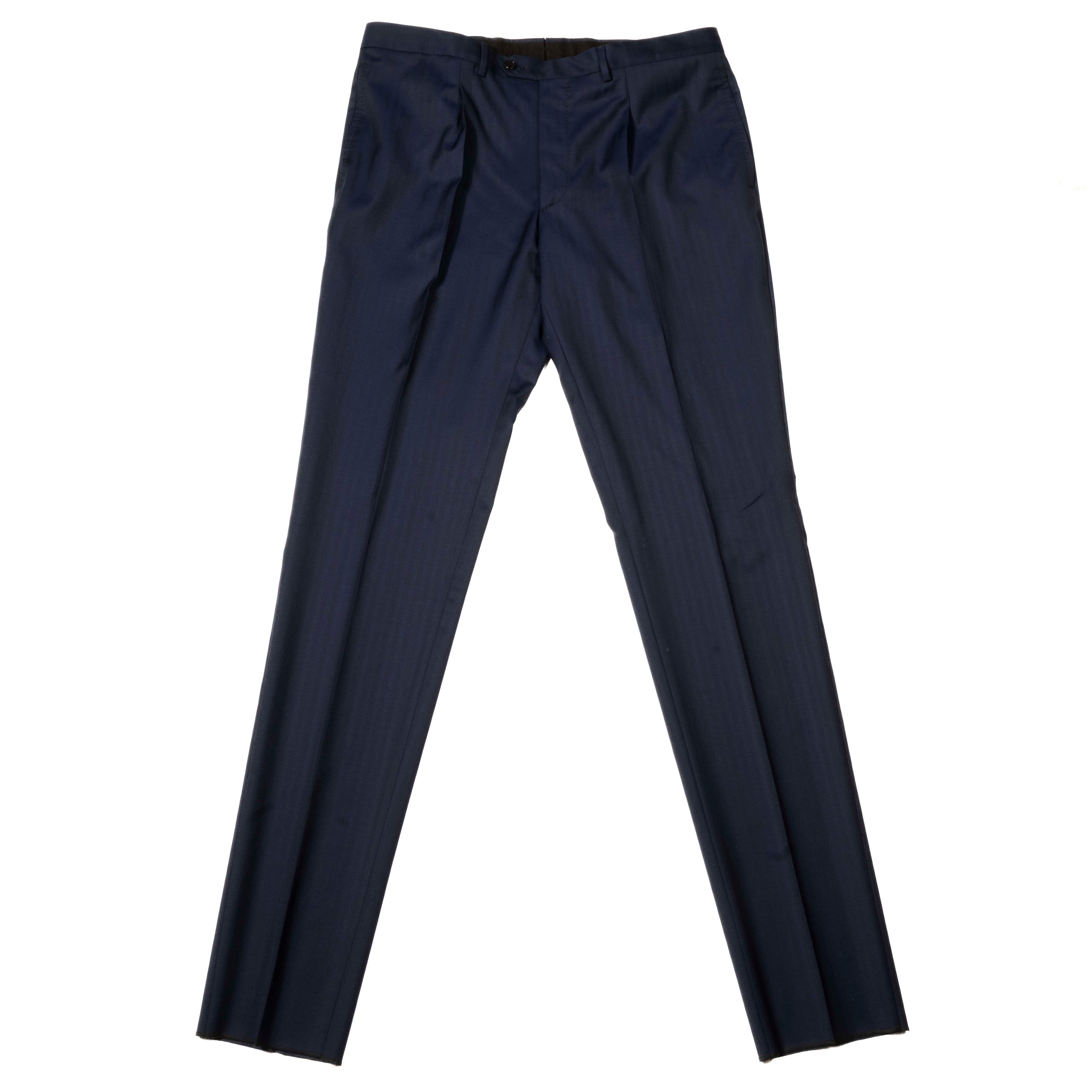 Neapolitan Hand Tailored Peak Lapel Navy Suit