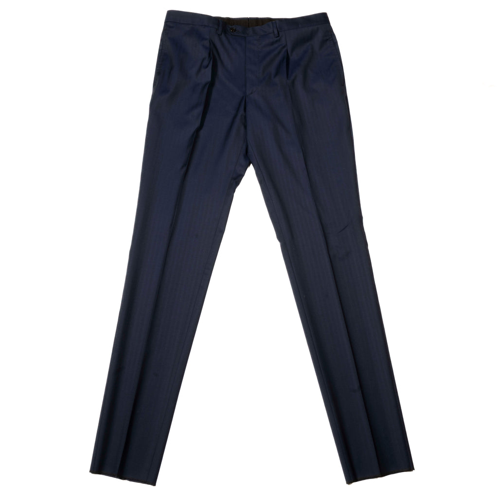 Neapolitan Hand Tailored Peak Lapel Navy Suit