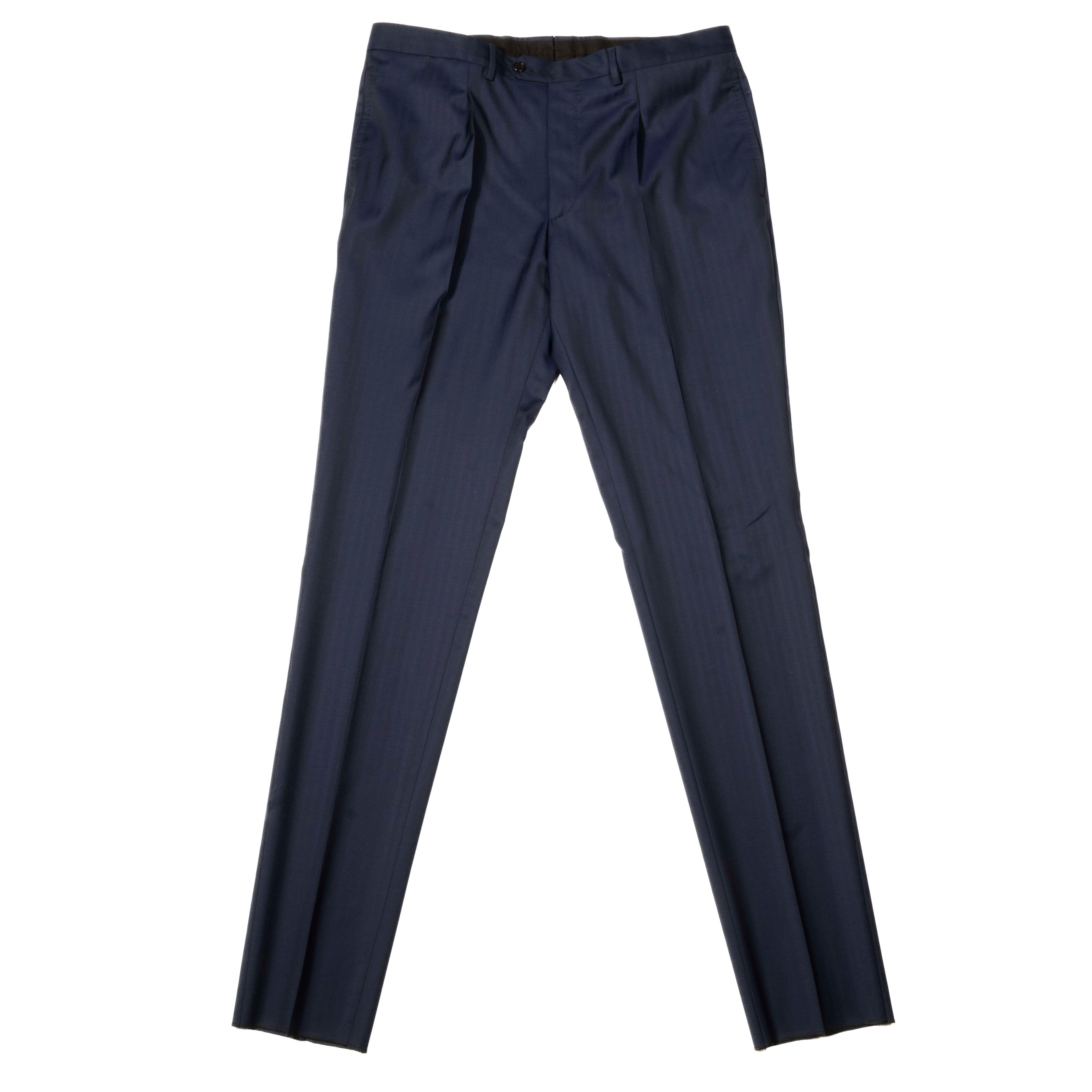 Neapolitan Hand Tailored Peak Lapel Navy Suit