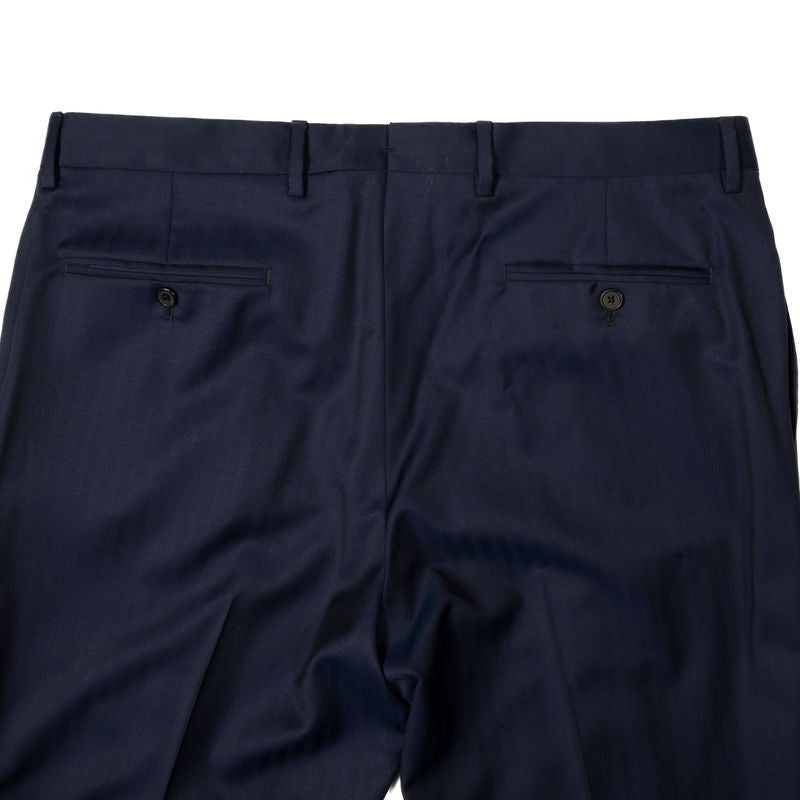 Neapolitan Hand Tailored Peak Lapel Navy Suit