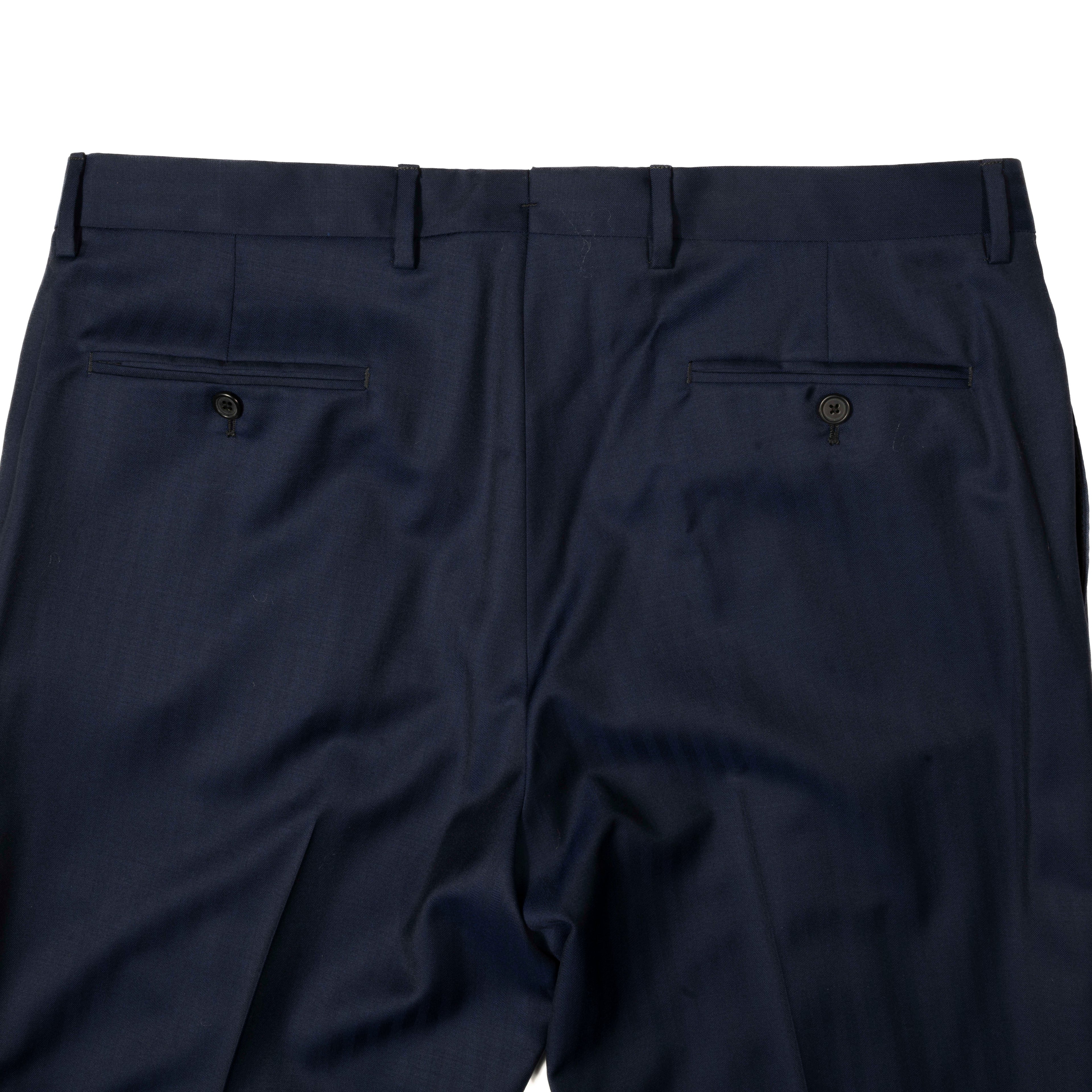 Neapolitan Hand Tailored Peak Lapel Navy Suit