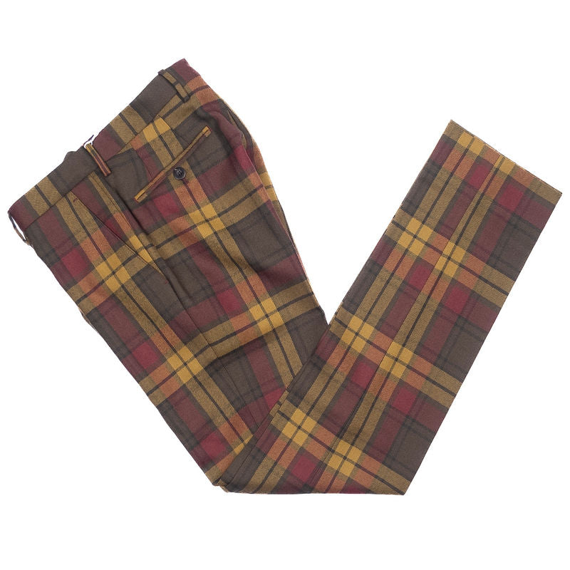 Multicoloured Checked Wool Trouser