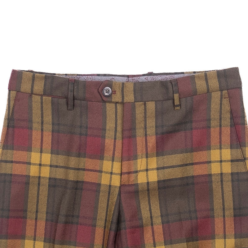 Multicoloured Checked Wool Trouser