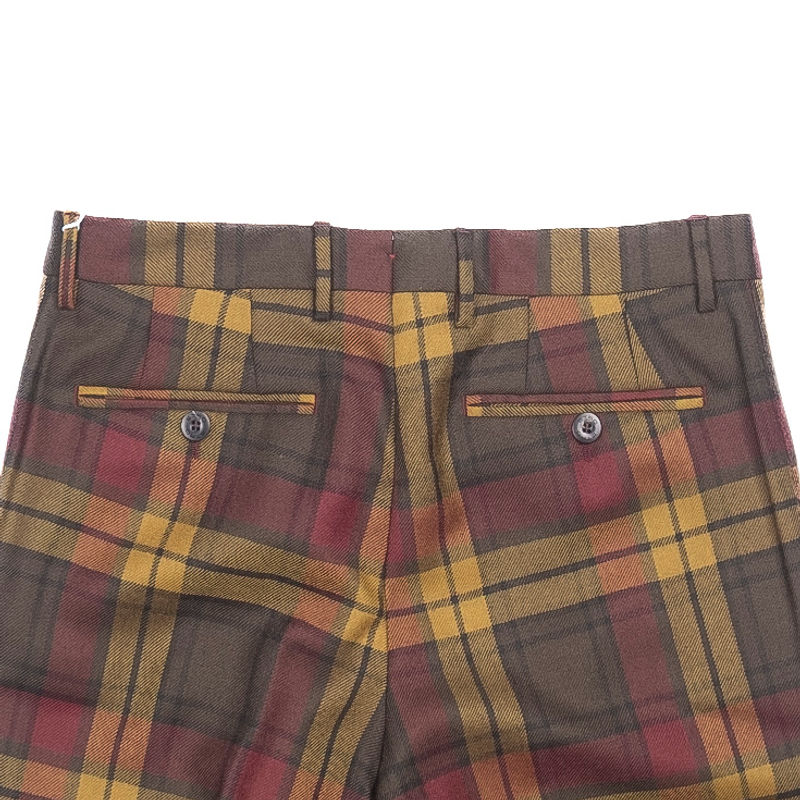 Multicoloured Checked Wool Trouser