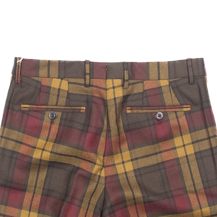Multicoloured Checked Wool Trouser