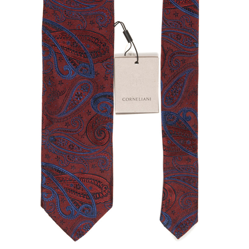 Red Paisley Tie by Corneliani