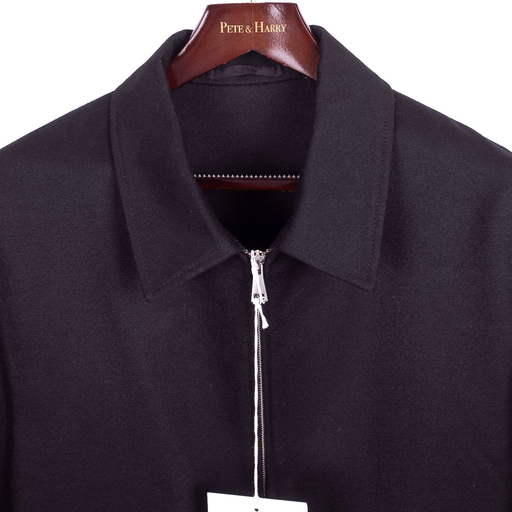 Neapolitan Hand Tailored  Black Dugdale Wool Jacket Sz 46