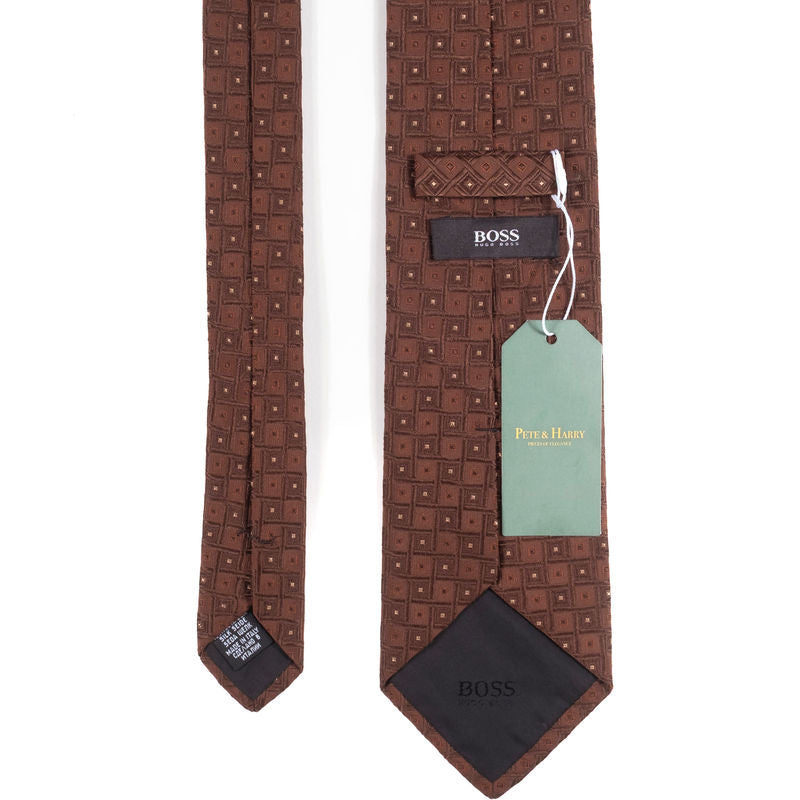 Hugo Boss Brown Patterned Tie