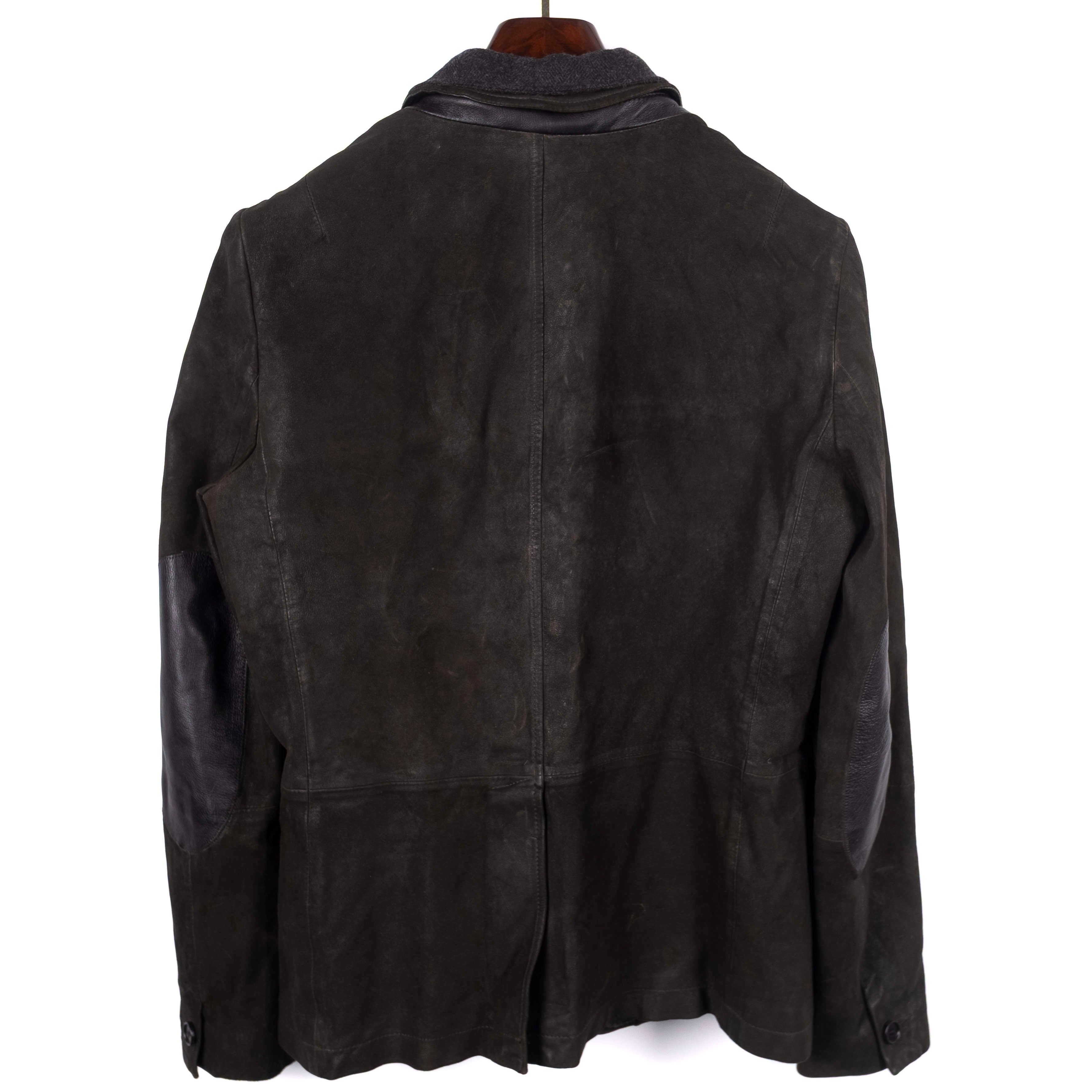 Brown Leather Jacket with Grey Wool Liner