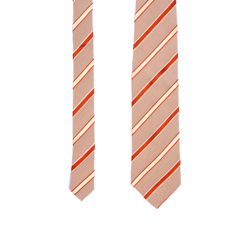 Zegna White and Red Striped Tie