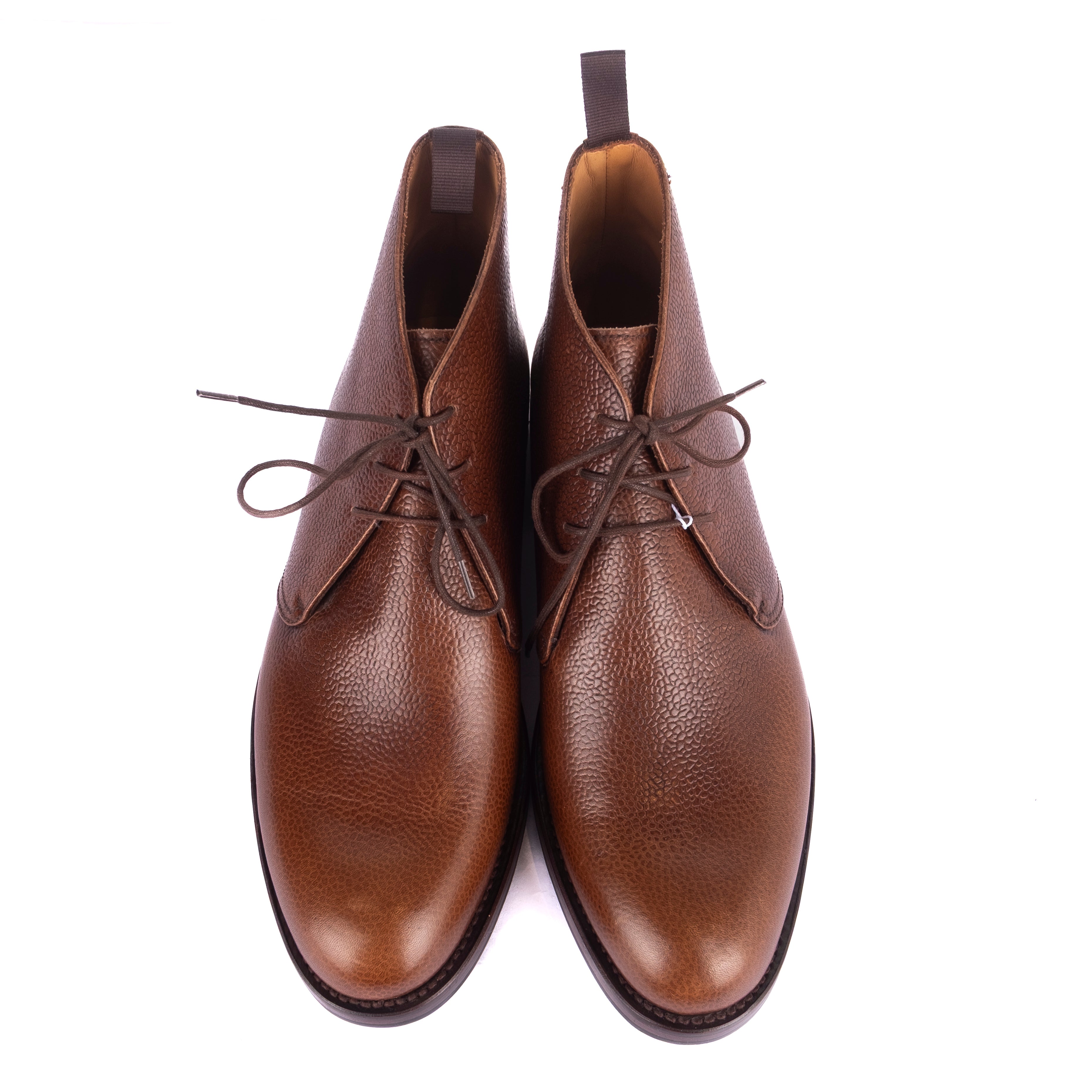 Box Calf Pebble Grain Brown Chukka Boots