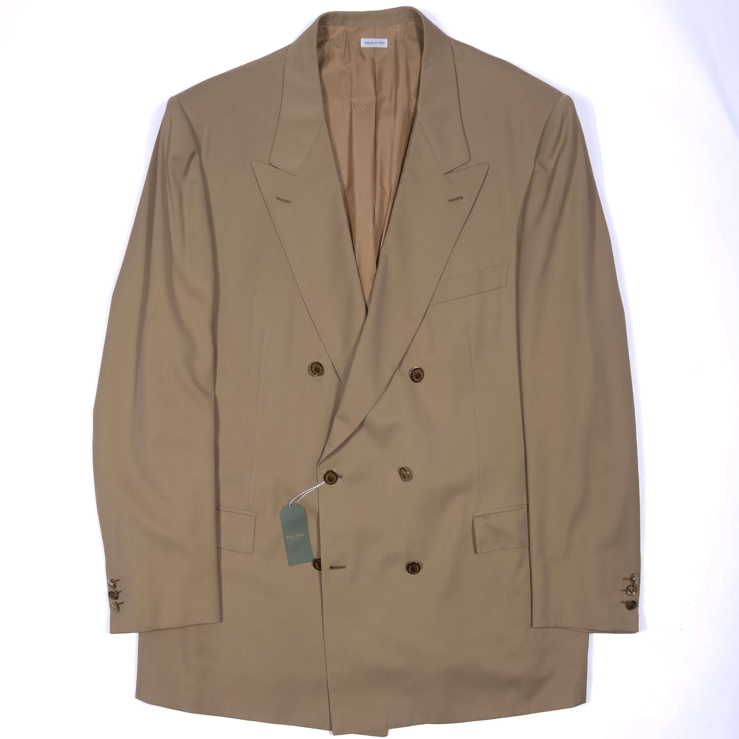 Beige Double Breasted Sport Coat