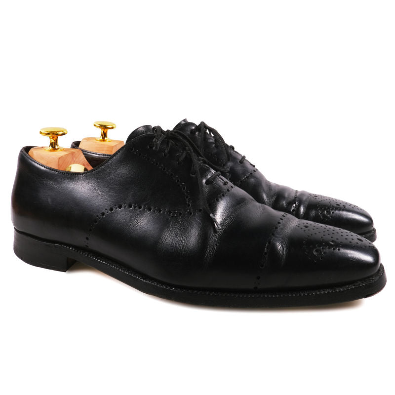 New & Lingwood Black Wholecut Brogue Oxfords