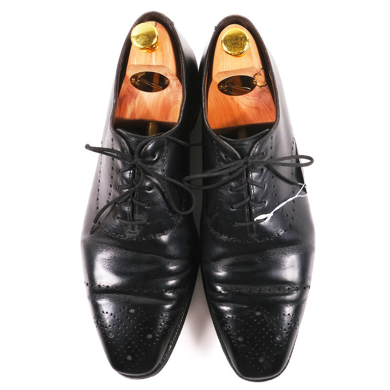 New & Lingwood Black Wholecut Brogue Oxfords