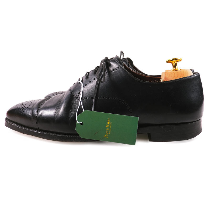 New & Lingwood Black Wholecut Brogue Oxfords