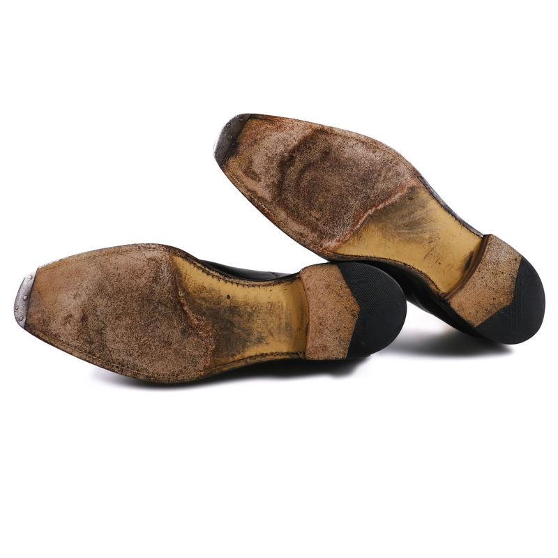 New & Lingwood Black Wholecut Brogue Oxfords