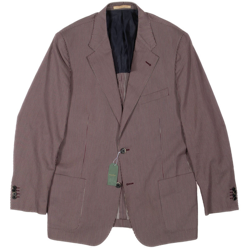 Corneliani Red and White Striped Cotton/Silk Sport Coat