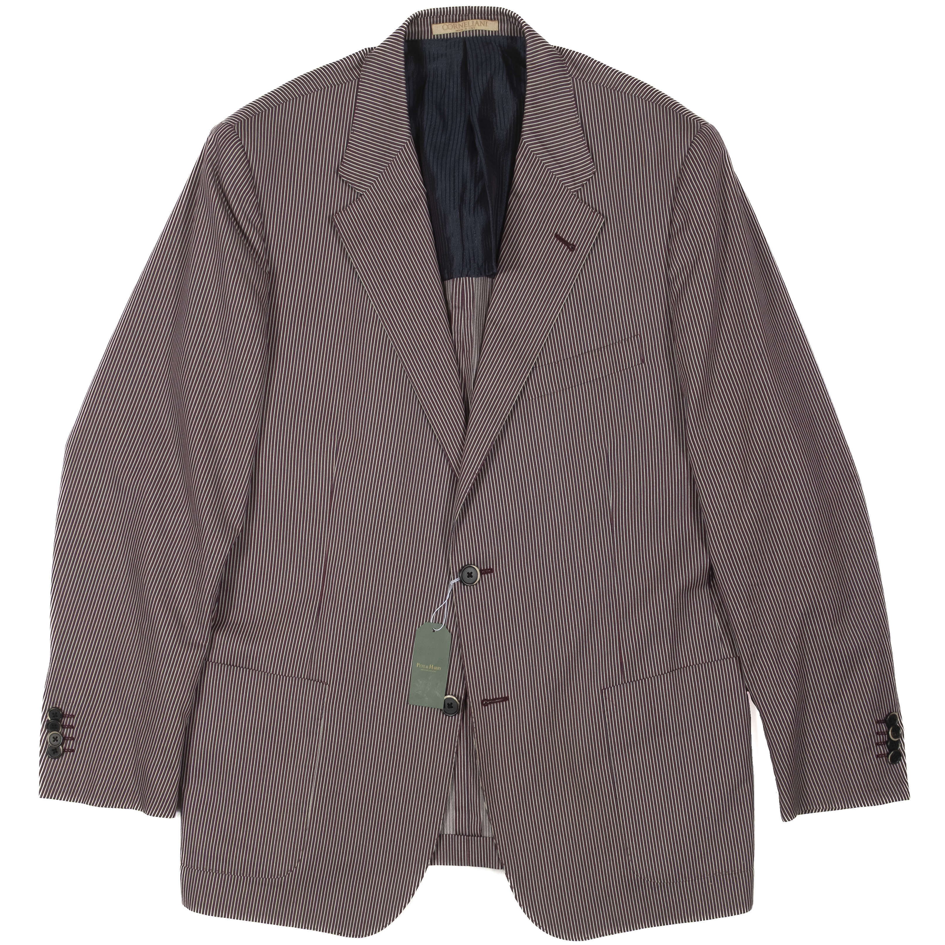 Corneliani Red and White Striped Cotton/Silk Sport Coat