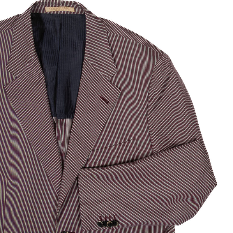 Corneliani Red and White Striped Cotton/Silk Sport Coat