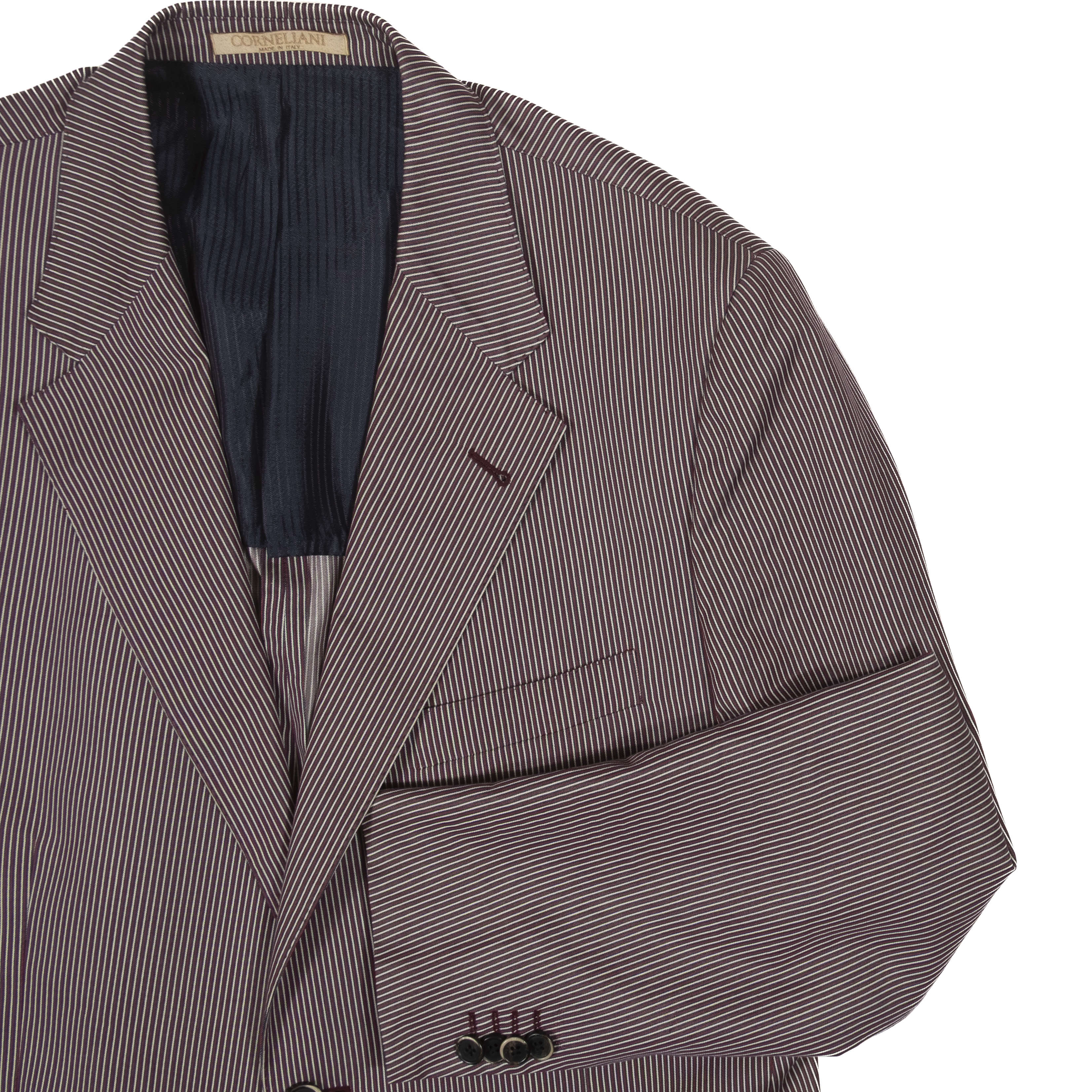 Corneliani Red and White Striped Cotton/Silk Sport Coat