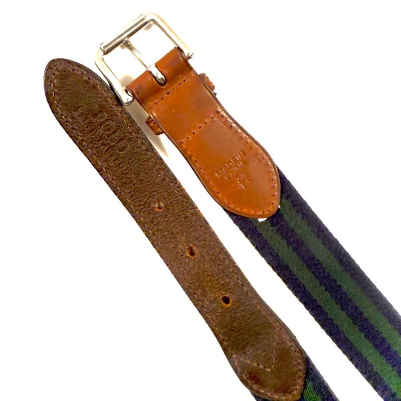 Polo Ralph Lauren Navy and green striped Surcingle Belt