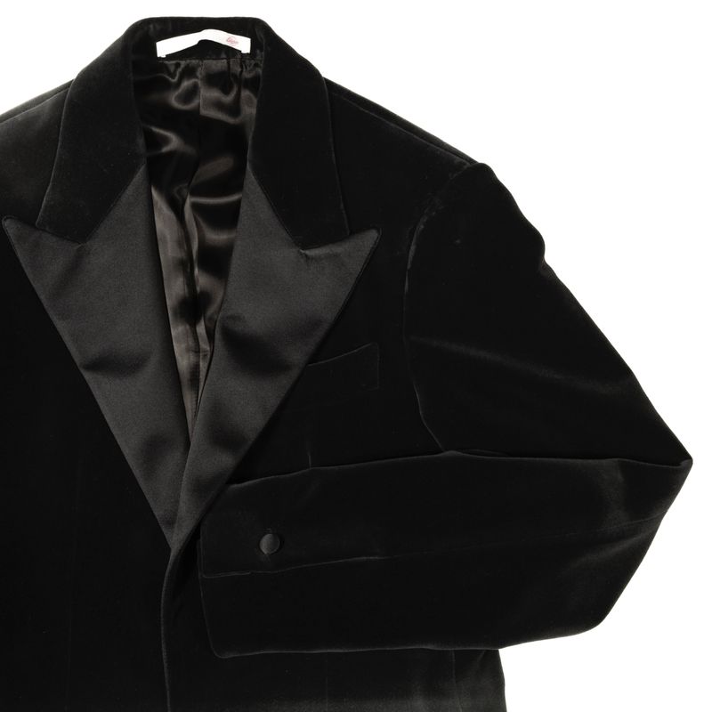 Neapolitan Hand Tailored Black Velvet Tuxedo Suit Sz 46