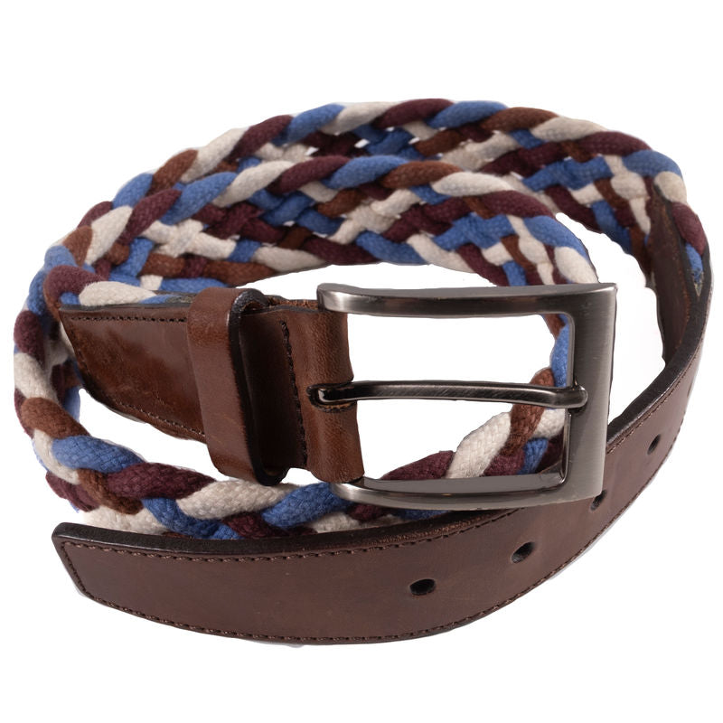 GILMART Red, blue, brown and white Braided Belt