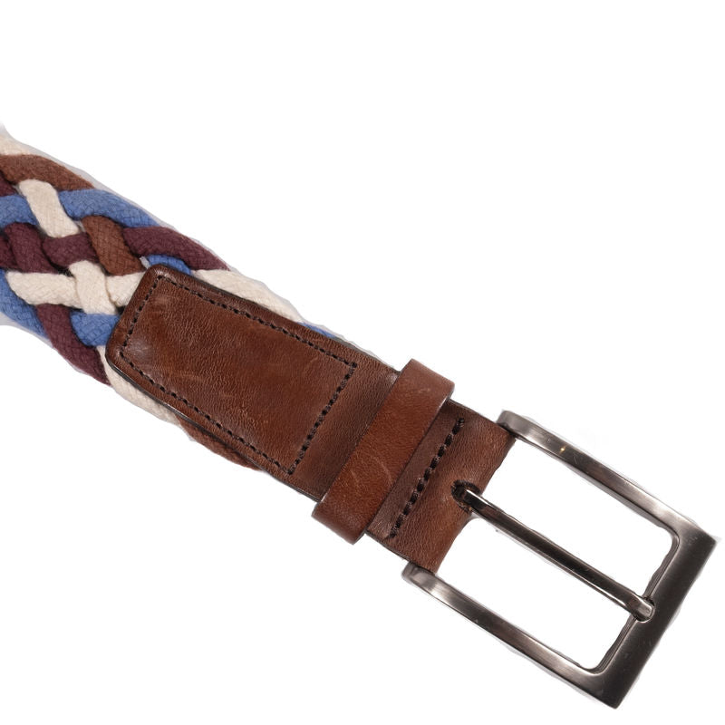 GILMART Red, blue, brown and white Braided Belt
